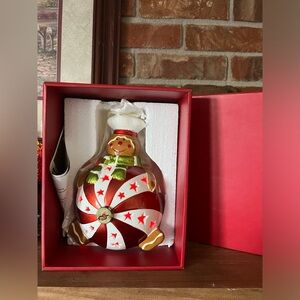 Gingerbread Man Porcelain Luminary w/Flameless Candle & Timer Multicolor